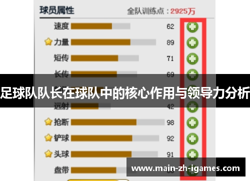 足球队队长在球队中的核心作用与领导力分析